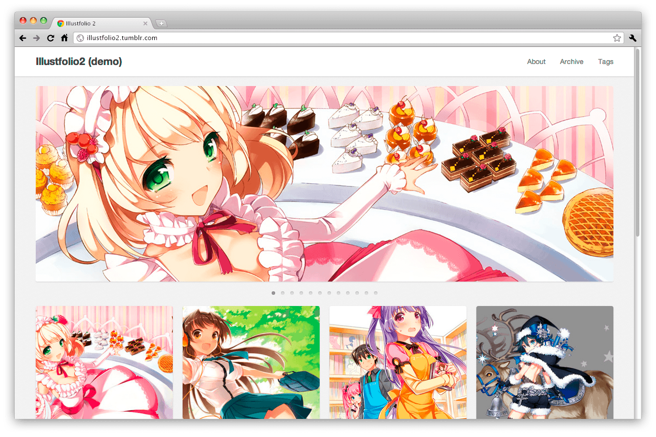 Illustfolio 2 イラストポートフォリオサイトを一瞬で作れるtumblrテーマ